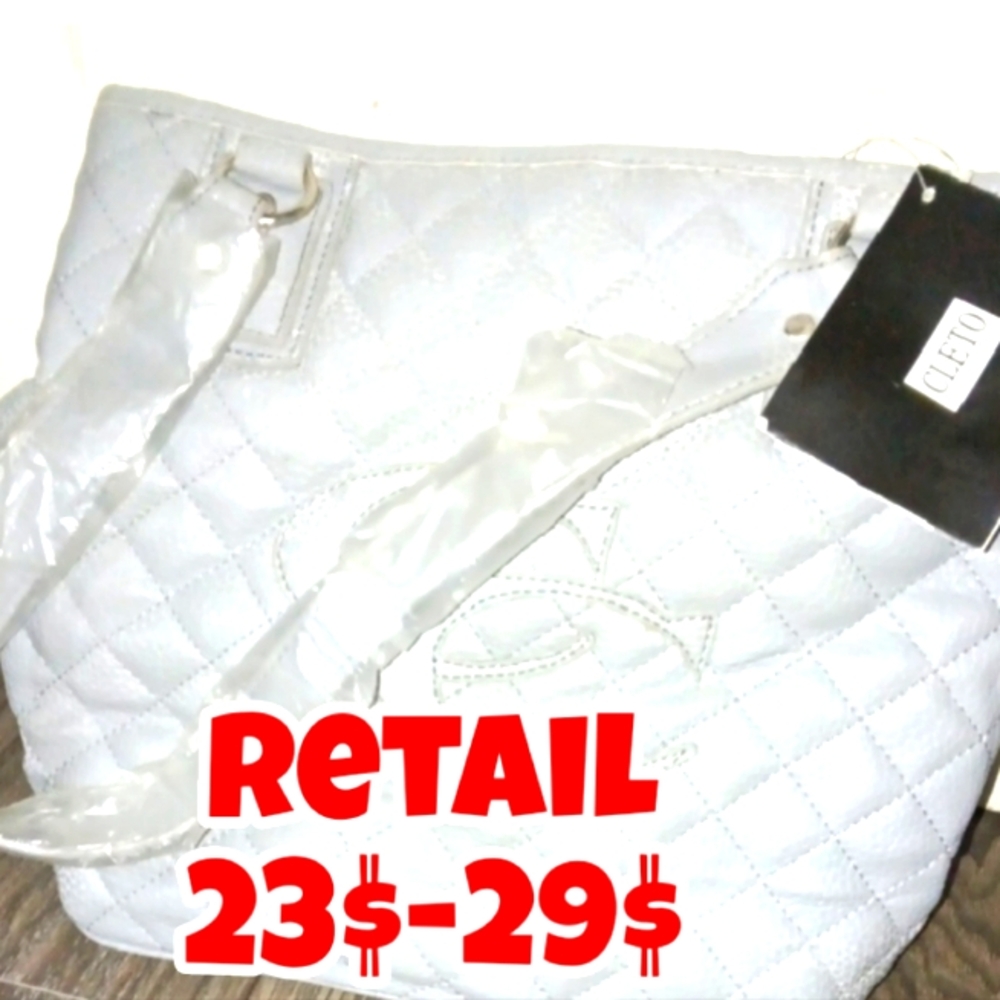Gray Cleto Shoulder Bag with Metallic Finish